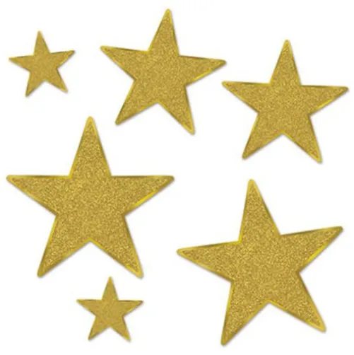 Gold Glittered Stars