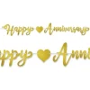 Gold Happy Anniversary Streamer