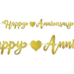 Gold Happy Anniversary Streamer