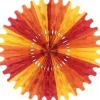 Gold Orange and Red Tissue Fan