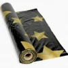 Gold Stars Black Table Roll