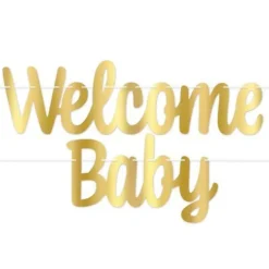 Gold Welcome Baby Streamer