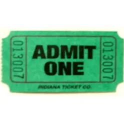 Green Admit One Ticket Roll