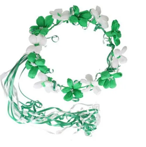Green and White Flower Crown