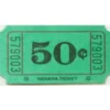 Green 50 Cent Ticket Roll