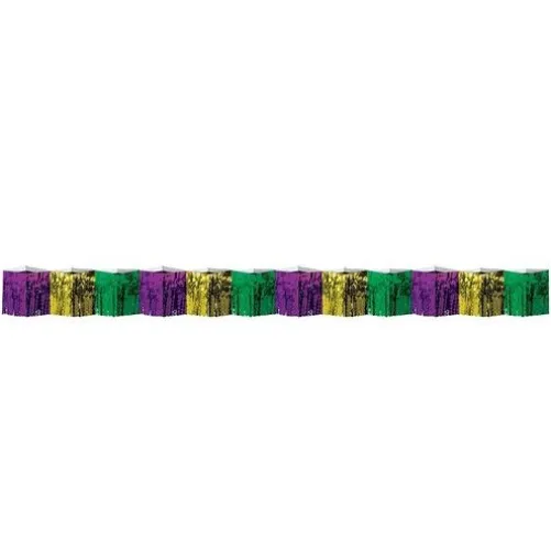 Green, Gold, and Purple Diamond Fringe Drape