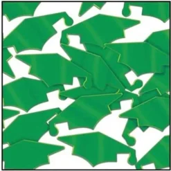 Green Grad Caps Confetti