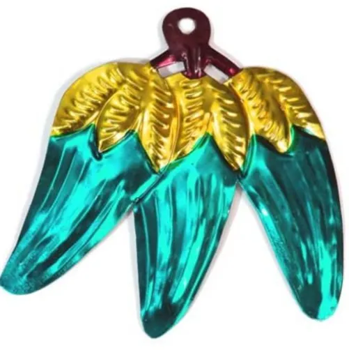 Green Three Pepper Tin Ornament
