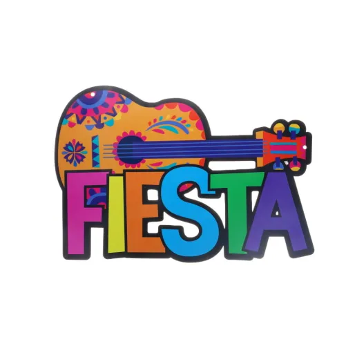 Guitar and Fiesta Sign 13.5"