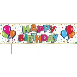 Happy Birthday Jumbo Yard Sign Plstc