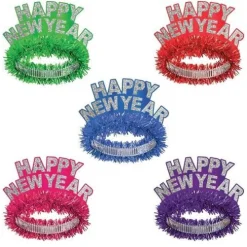 Happy New Year Fringed Tiara Assorted Colors