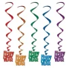 Happy New Year Multicolor Whirls