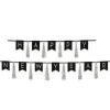 Happy New Year Tassel Streamer Black and Silver