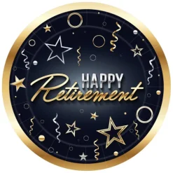 Happy Retirement Paper Plates 9"