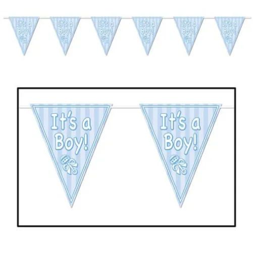 Its A Boy Pennant Banner