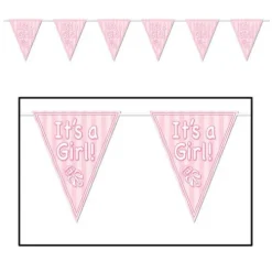 Its A Girl Pennant Banner