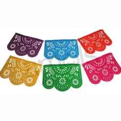 Large Floral Plastic Picado Banner