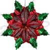 Large Metallic Poinsettia Fan