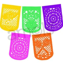 Large Neon Paper Party Flags