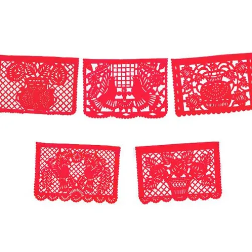 Large Red Papel Picado