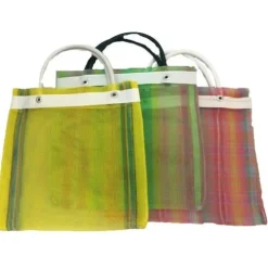Large Striped Mesh Bag