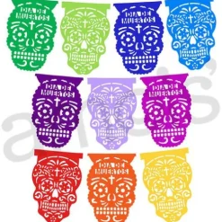 Large Sugar Skull Paper Picado