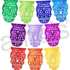 Large Sugar Skull Plastic Picado