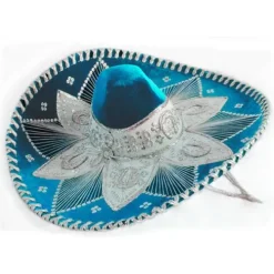 Light Blue and Silver Mariachi Sombrero