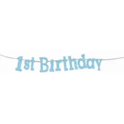 Light Blue 1st Birthday Diamond Banner