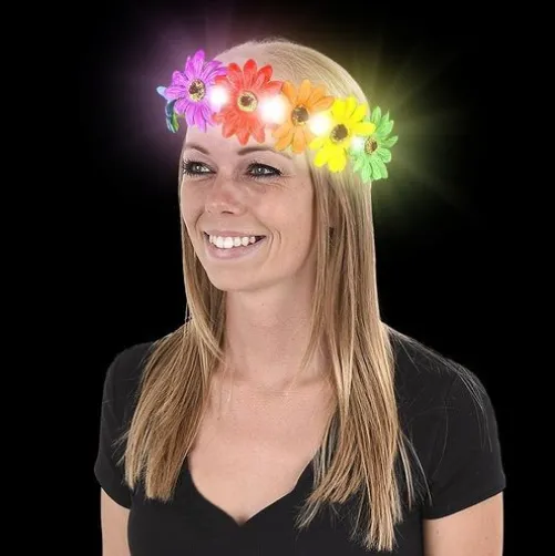 Light Up Rainbow Flower Halo