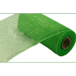Lime Green Metallic Mesh Roll