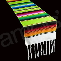 Lime Green Woven Serape Table Runner