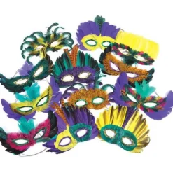 Mardi Gras Feather Mask Assortment