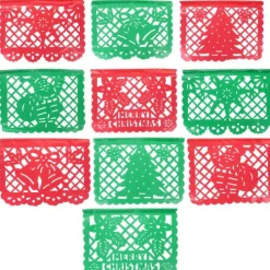 Medium Merry Christmas Plastic Picado Banner