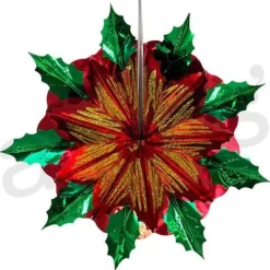 Medium Metallic Poinsettia Fan