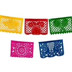 Medium Plastic Picado Banner - Multicolor