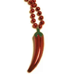Metallic Chili Pepper Bead Necklace