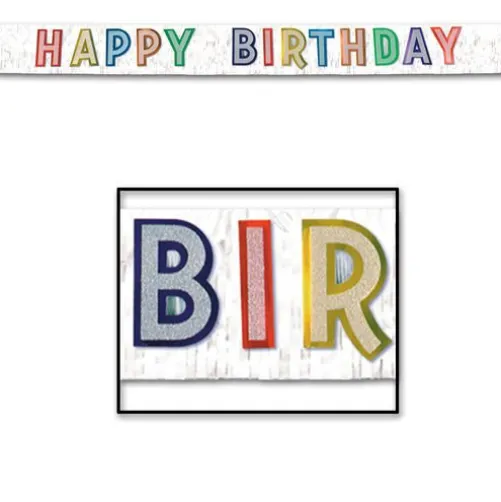 Metallic Happy Birthday Banner