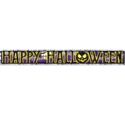 Metallic Happy Halloween Fringe Banner