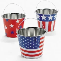 Metal Patriotic Pail