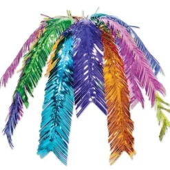Multicolor Metallic Palm Leaf Cascade