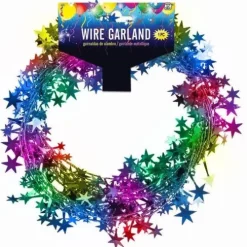 Multicolor Star Wire Garland 25'