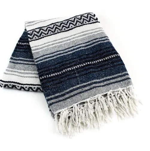 Navy Blue Mexican Blanket
