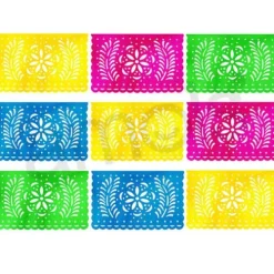 100' Neon Rose Plastic Picado