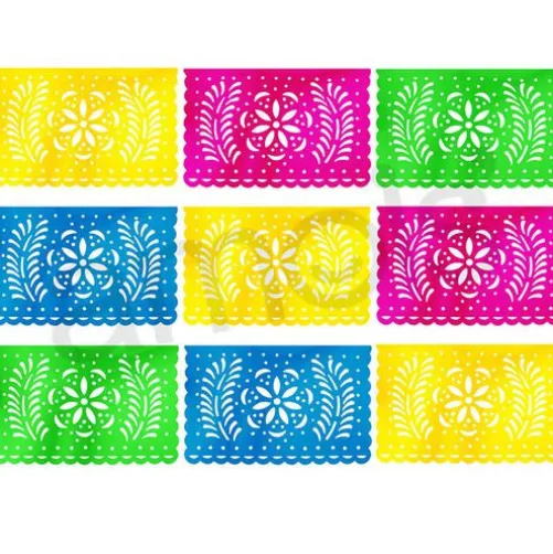 100' Neon Rose Plastic Picado