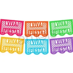Neon Viva Fiesta Plastic Picado Banner