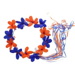 Orange and Blue Flower Crown
