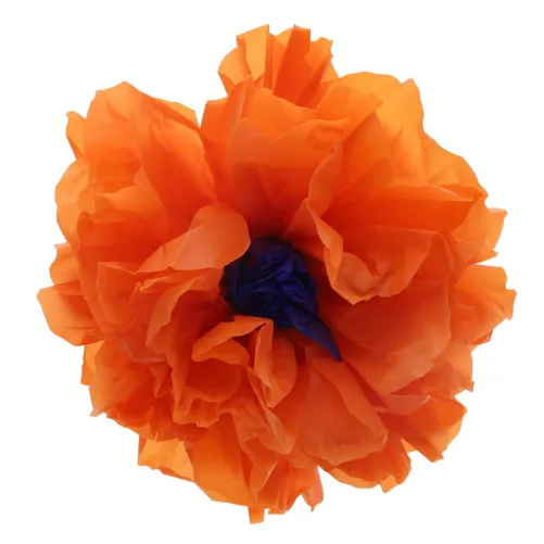 Orange Plastic Flower 5.5"