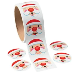 Paper Santa Face Roll Stickers