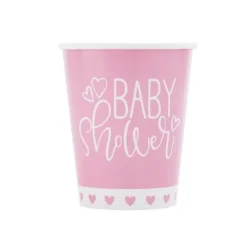 Pink Hearts Baby Shower Cups